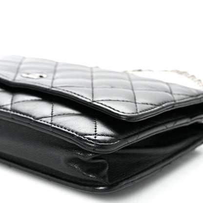 Quilted Lambskin Wallet Bag - Black