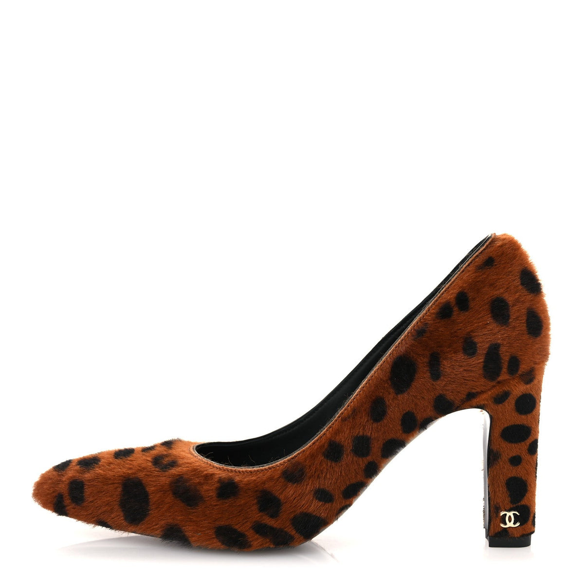 Pony Hair Lambskin Pumps Brown Black