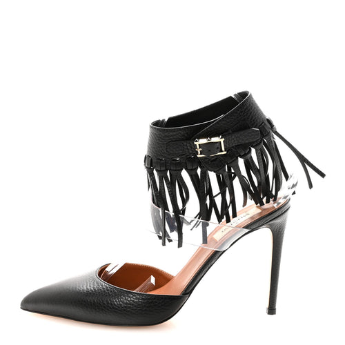 Garavanicalfskin C Rockee Fringe Pumps Black