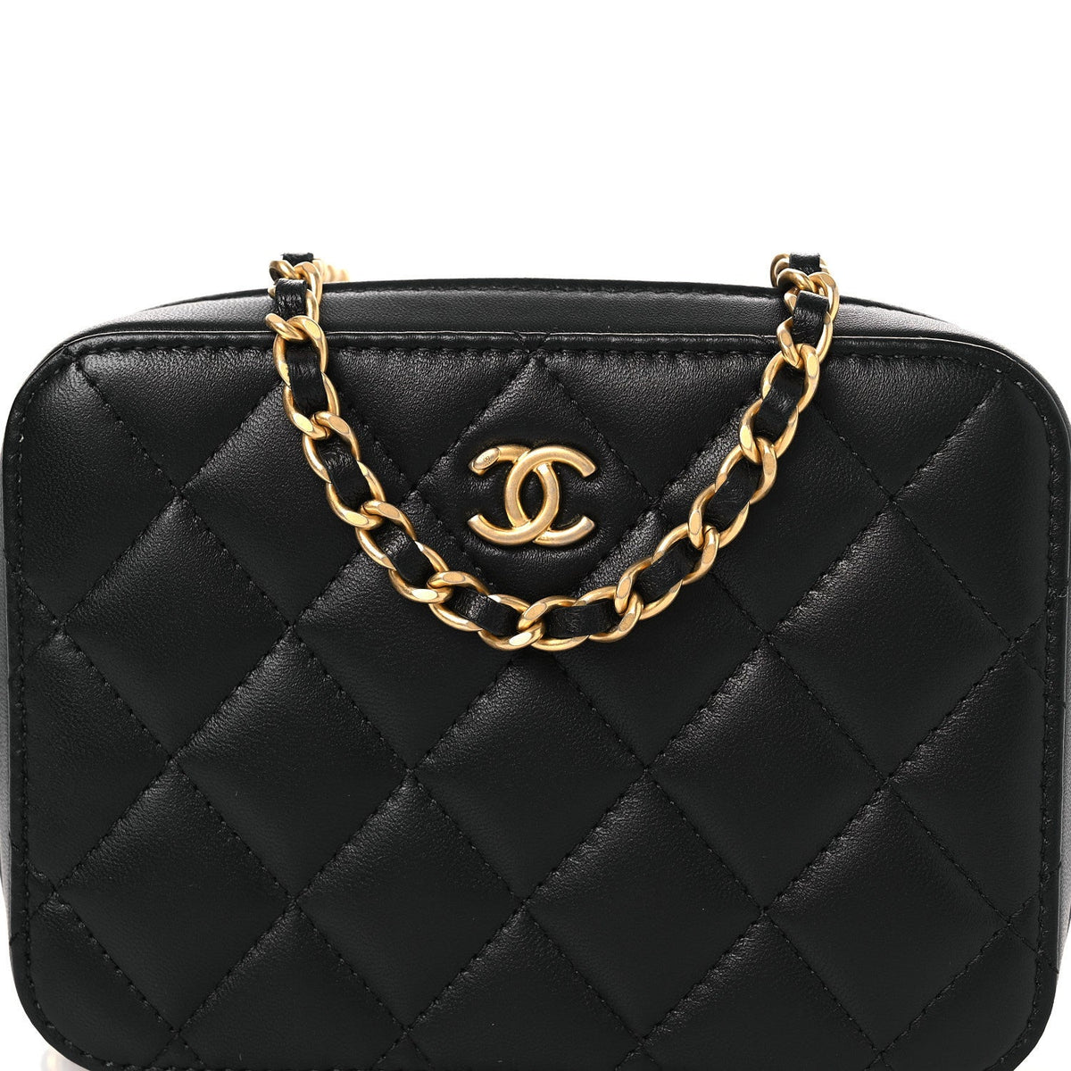 Quilted Lambskin Handbag - Black