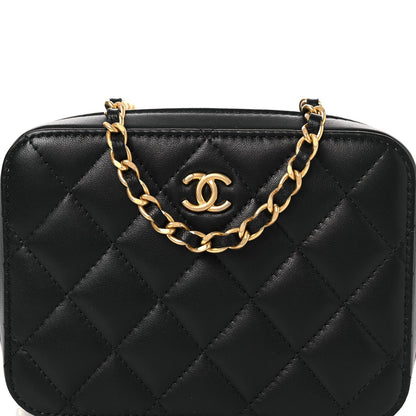 Quilted Lambskin Handbag - Black