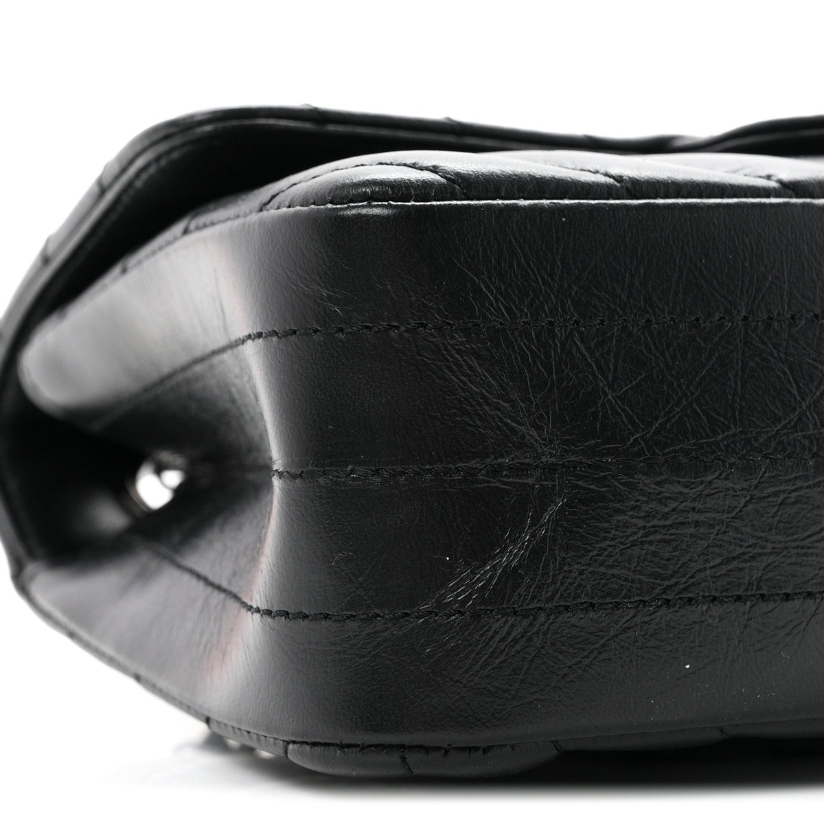 Mini Quilted Calfskin Flap Shoulder Bag - Black