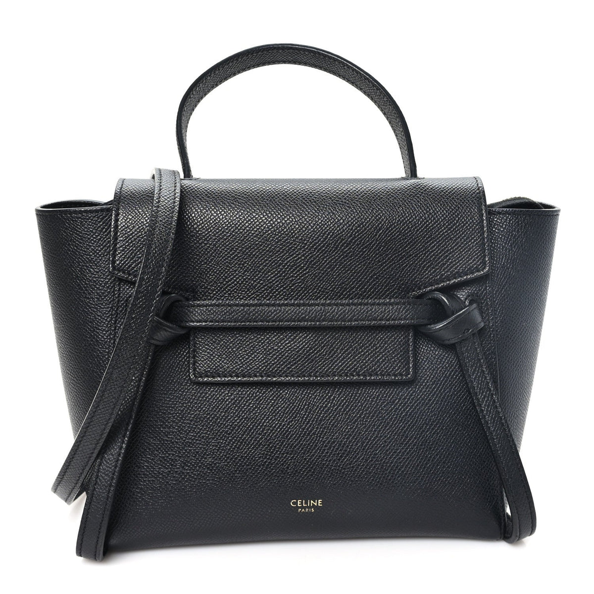 Nano Calfskin Belt Bag - Black