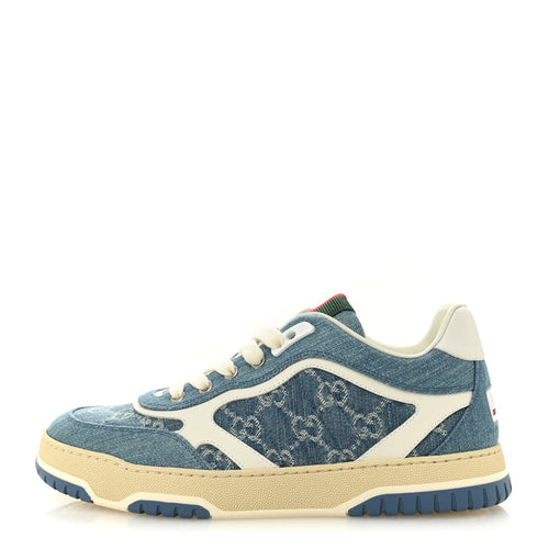 New Denim Delave GG Monogram Re-Web Sneakers Light Blue Royale
