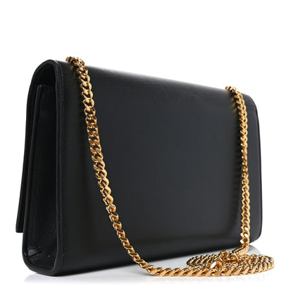 Medium Calfskin Satchel Bag - Black