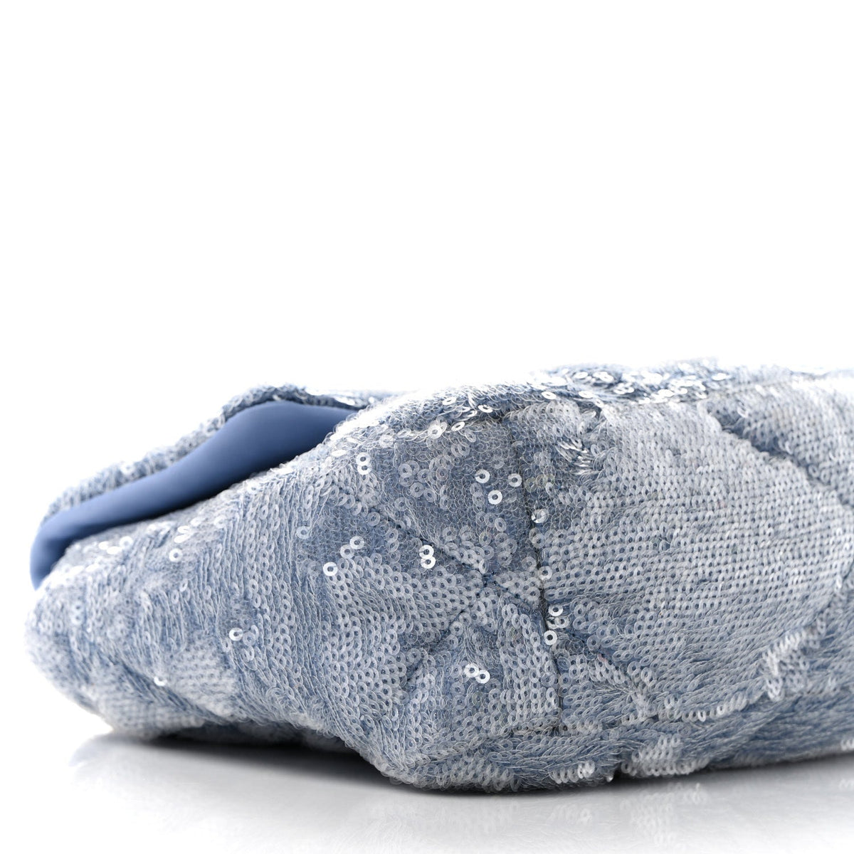 Medium Quilted Flap Shoulder Bag - Light Blue
