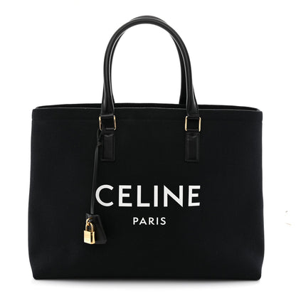 Calfskin Canvas Handbag - Black
