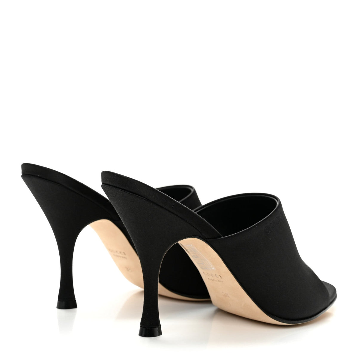 Gucci Raso Seta Logo Sandal 10.2cm Women's Pumps Black