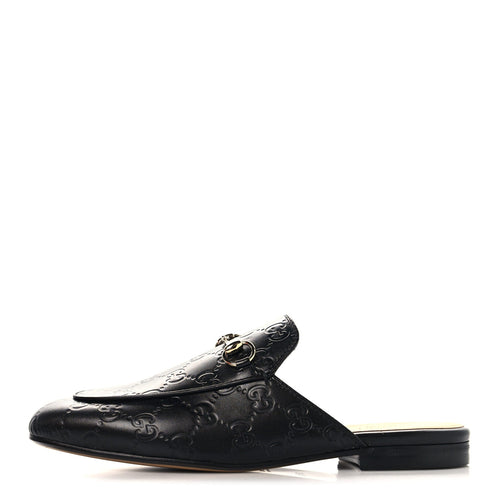 Glamour Calfskin Ssima Princetown Slippers Black