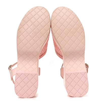 Chanel Fabric Calfskin CC Women's Platform Sandals