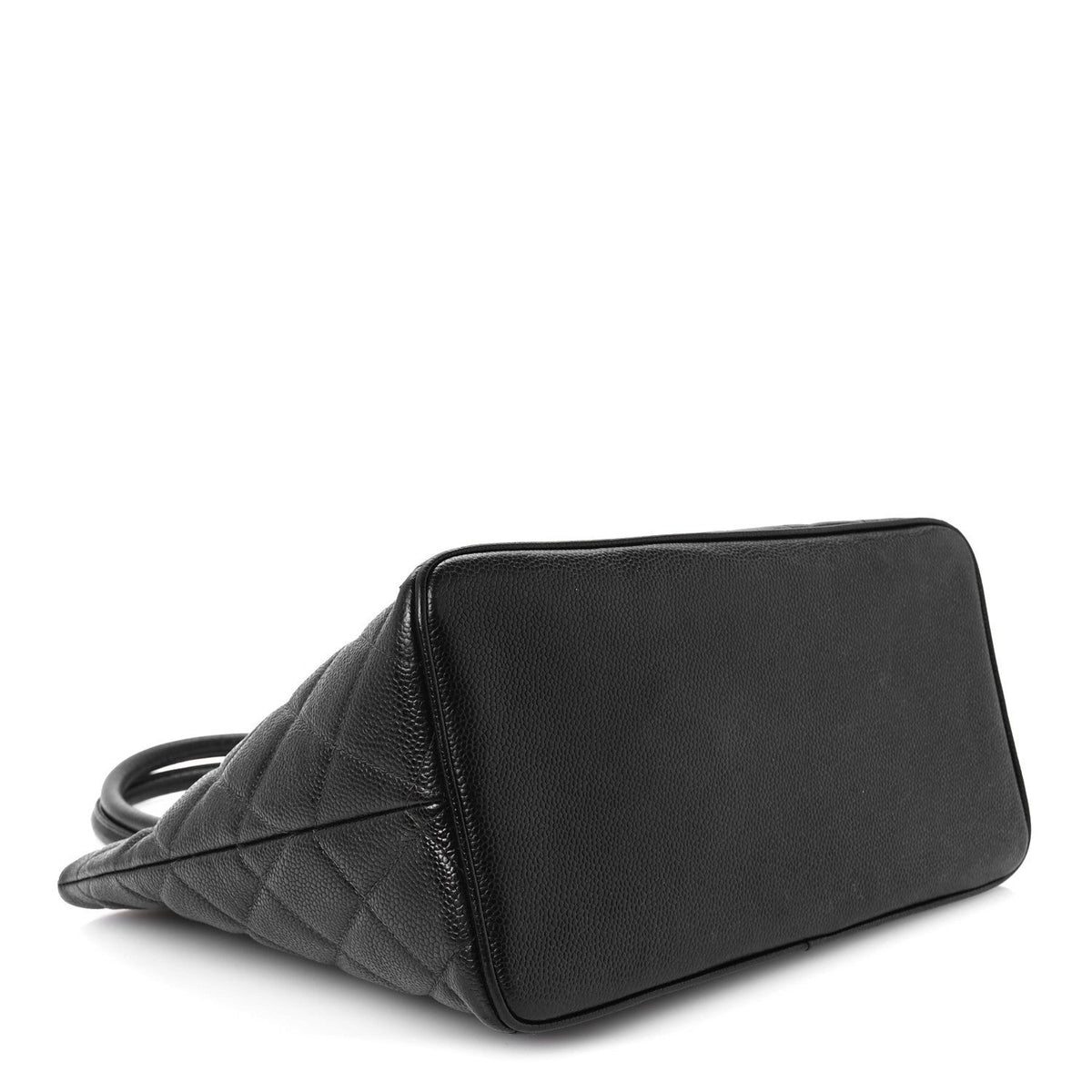 Quilted Caviar Tote Bag - Black