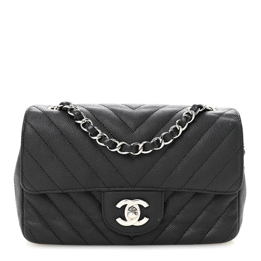 Mini Quilted Caviar Flap Shoulder Bag - Tan