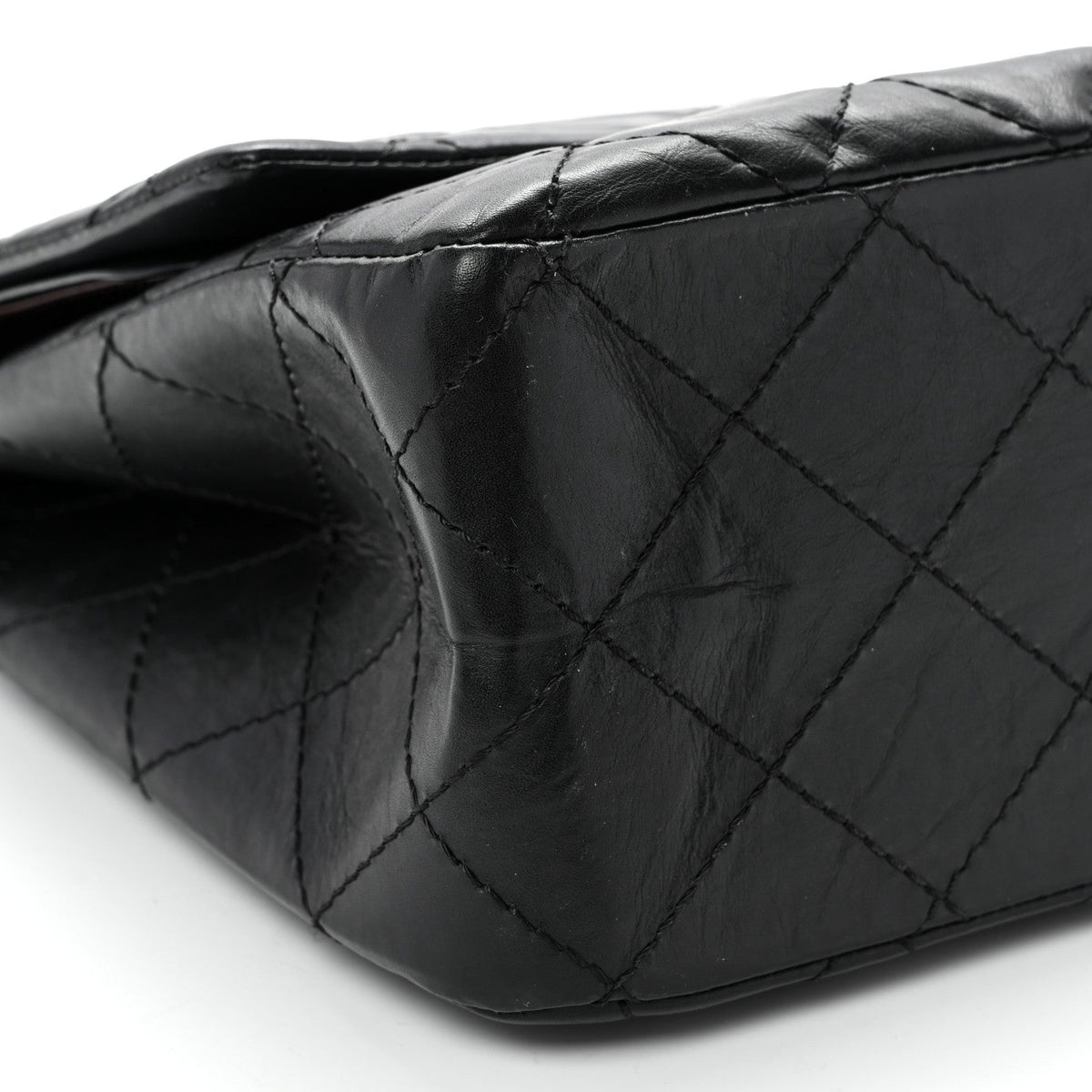 Quilted Calfskin Flap Shoulder Bag - Black