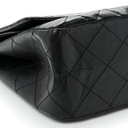 Quilted Calfskin Flap Shoulder Bag - Black