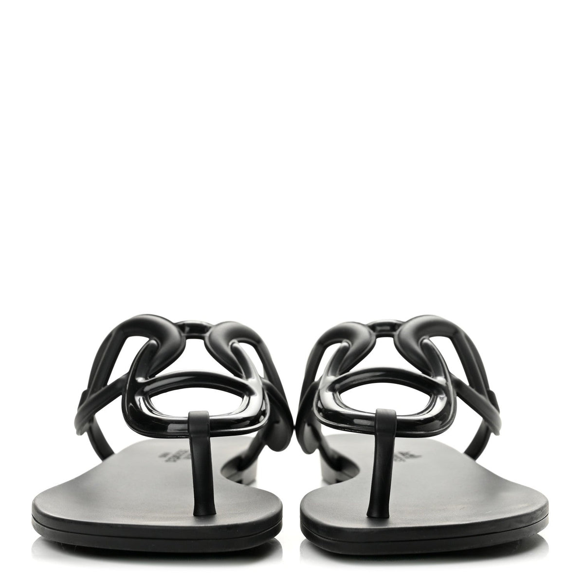 Hermès Rubber Women's Egerie Sandals 36 Black