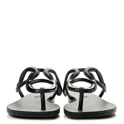 Hermès Rubber Women's Egerie Sandals 36 Black