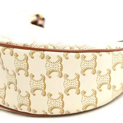 Calfskin Canvas Shoulder Bag - White