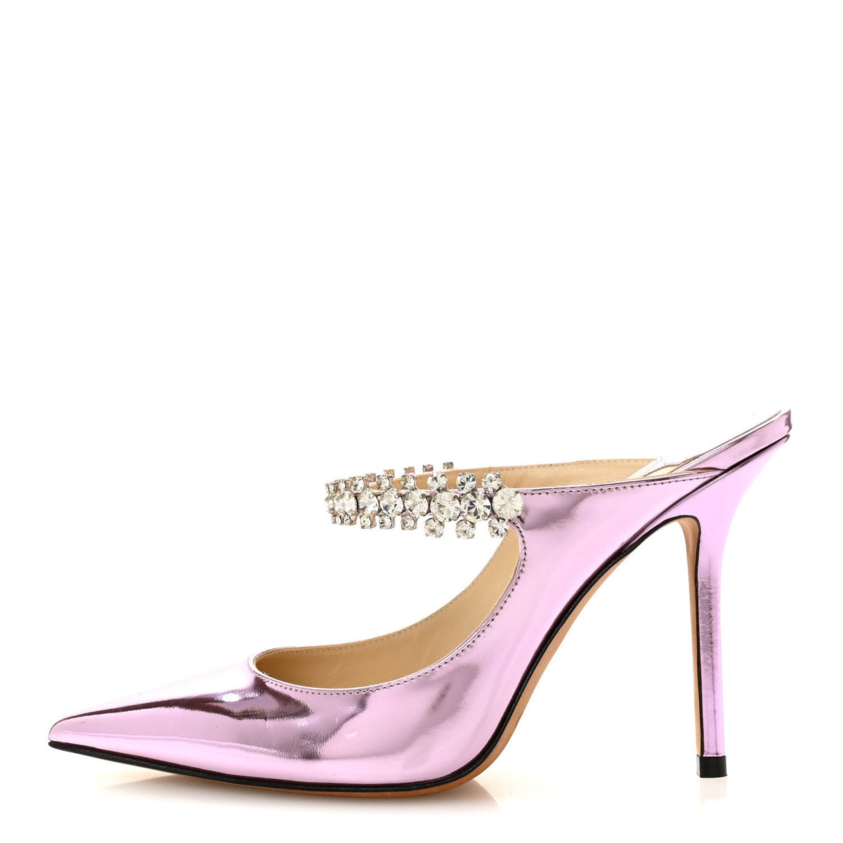 Jimmy Choo Metallic Patent Women's Bing 100 Pumps 36 Mauve