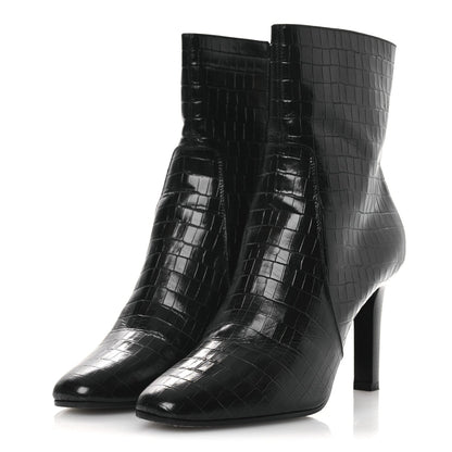 Saint Laurent Leather Women's Jane 90 Zip Booties 42 Black