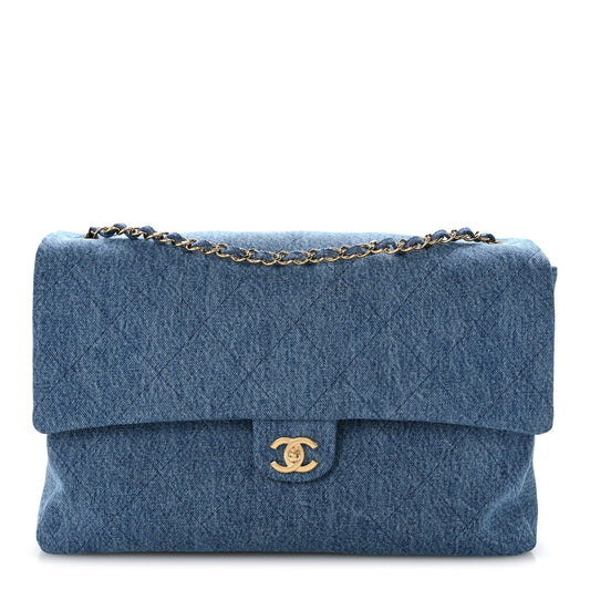 Maxi Flap Shoulder Bag - Blue