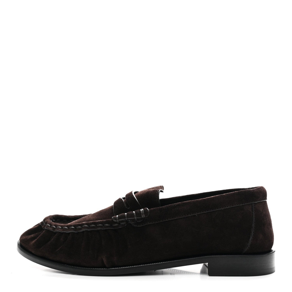 Suede Le Loafer Penny Slippers Dark Chocolate