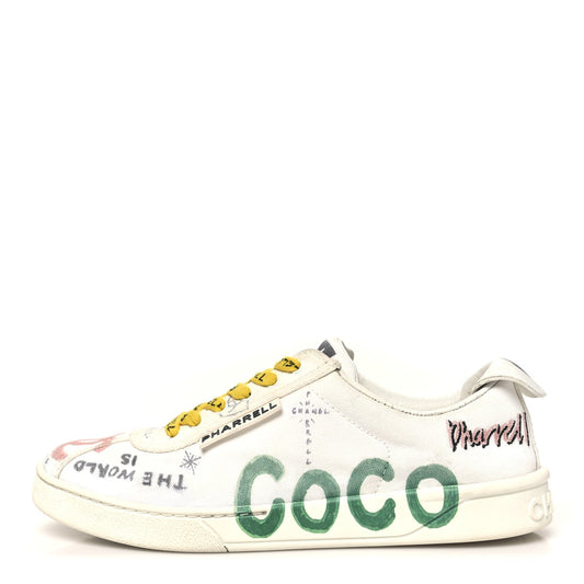 X Pharrell Williams Canvas Sneakers White Multicolor