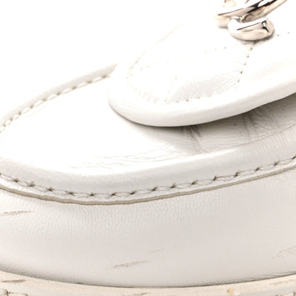 Chanel Shiny Lambskin Women's Quilted CC Turnlock Loafers 40 White