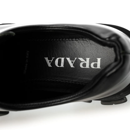 Prada Spazzolato Calfskin Women's Monolith Derby Loafers 36.5 Black