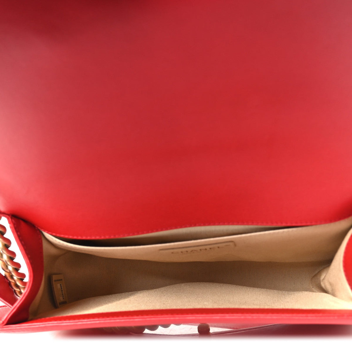 Medium Lambskin Flap Shoulder Bag - Red