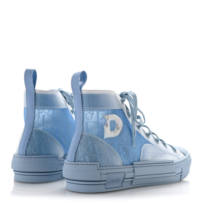 Dior Technical Canvas Men's B23 High Top Sneakers 43 Blue Beige