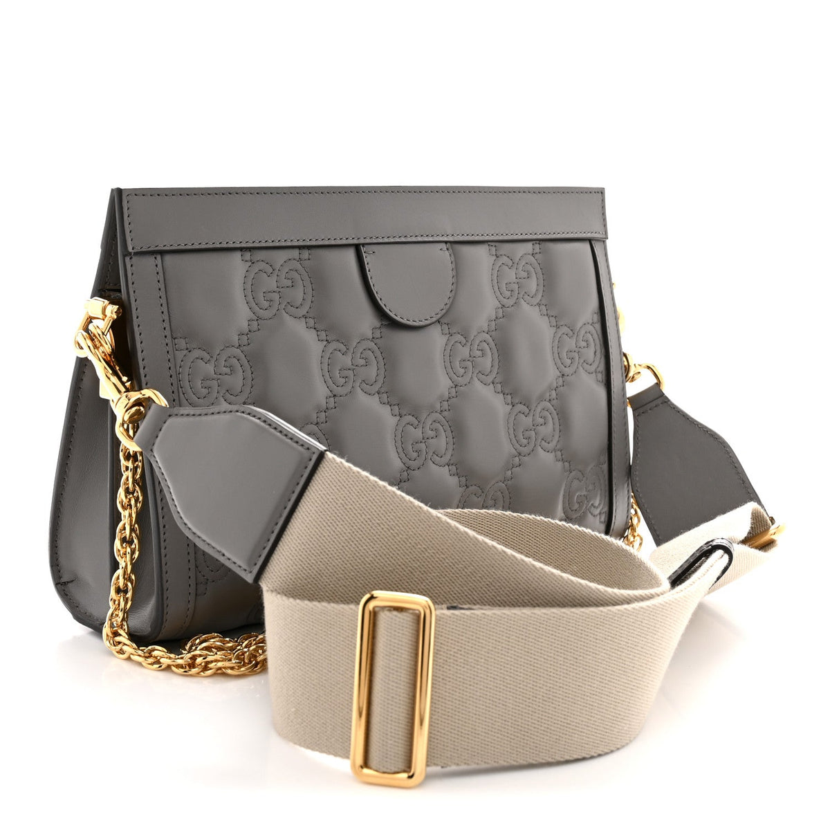 Small Calfskin Shoulder Bag - Grey
