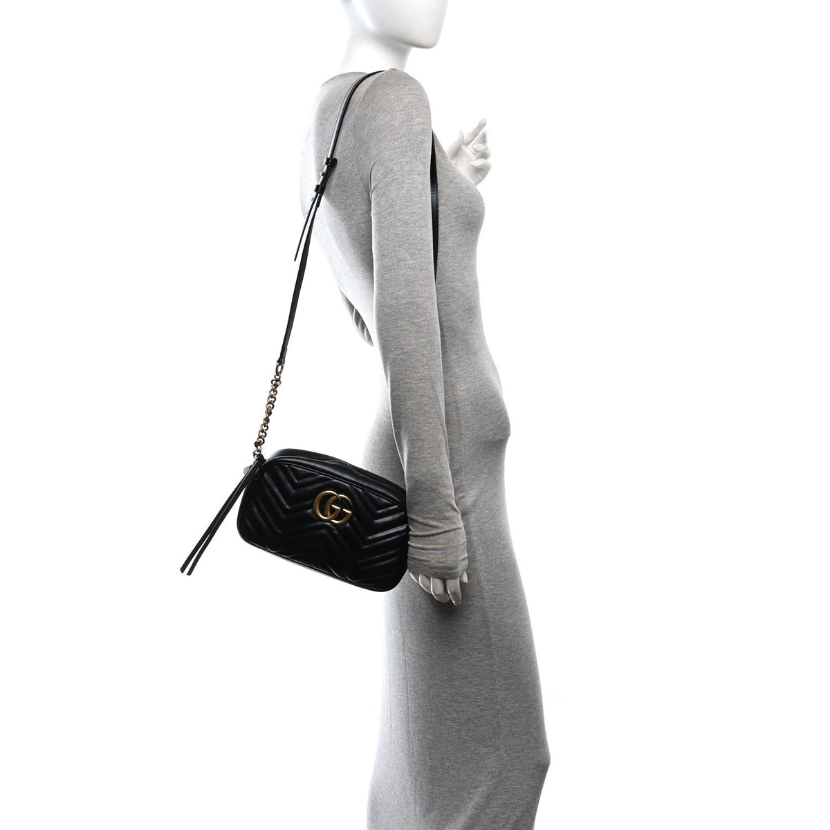 Small Calfskin Shoulder Bag - Black