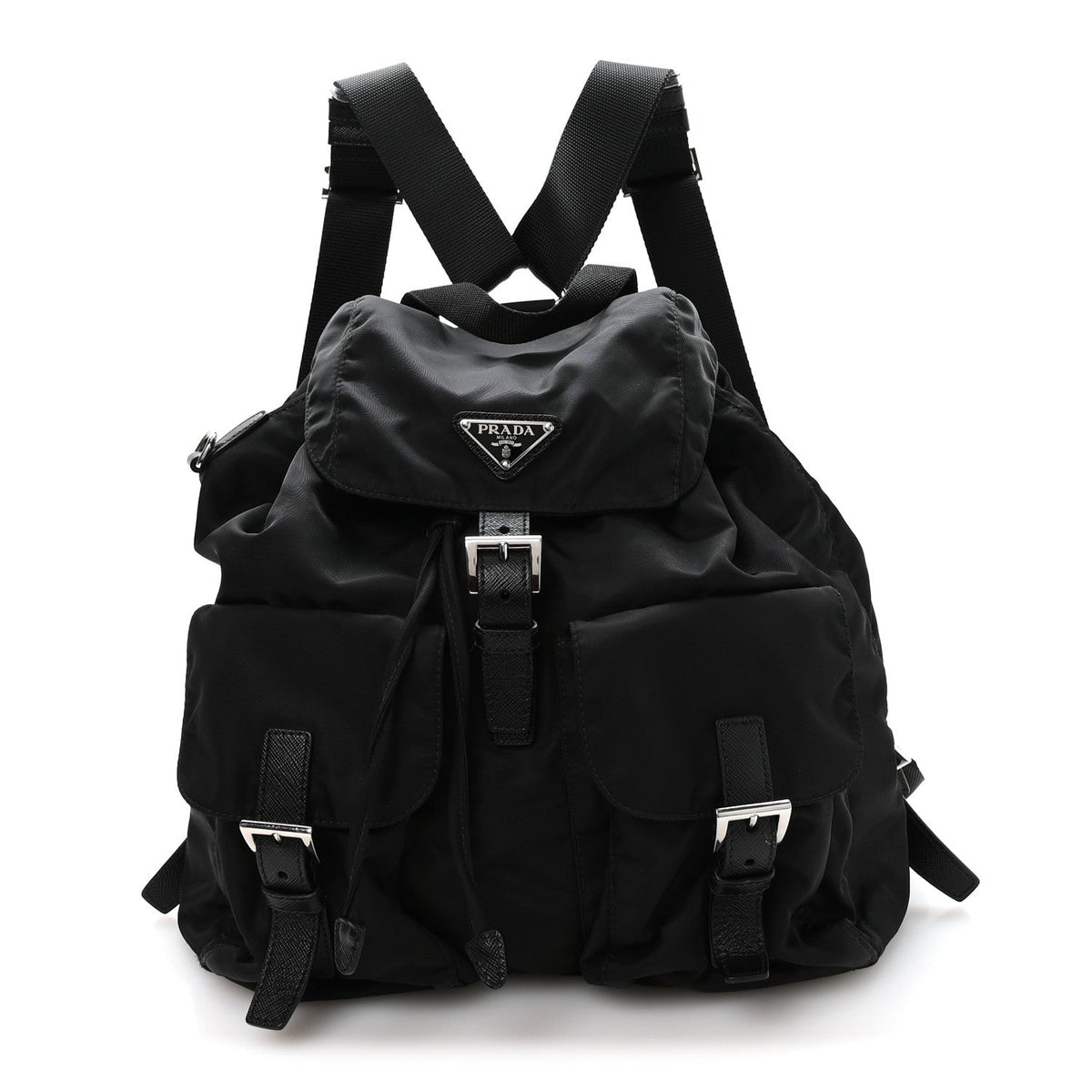 Medium Nylon Backpack - Black