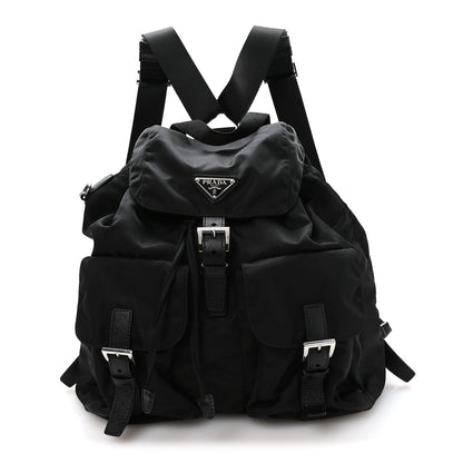 Medium Nylon Backpack - Black