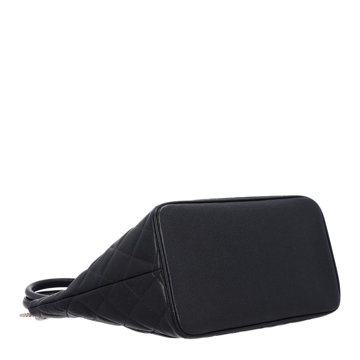 Quilted Caviar Tote Bag - Black