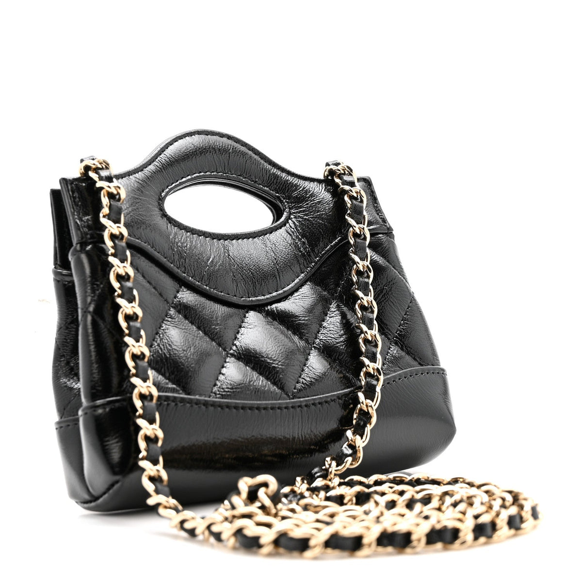 Quilted Lambskin Clutch Bag - Black
