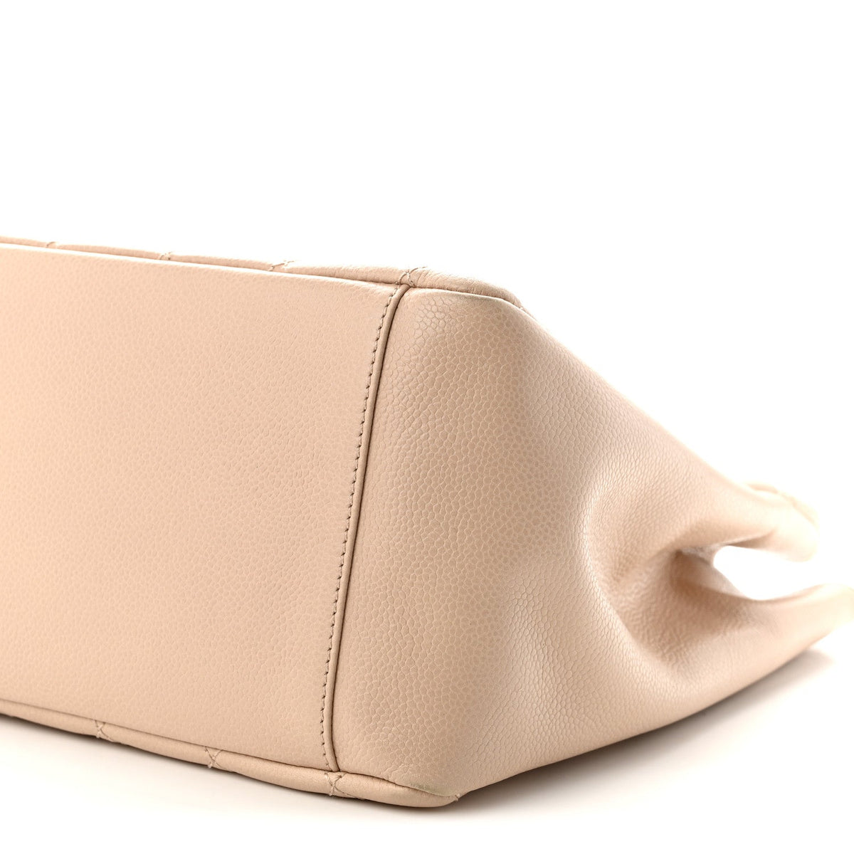 Quilted Caviar Tote Bag - Beige