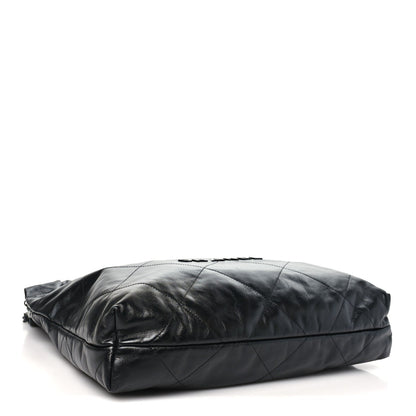 Large Quilted Calfskin Handbag - Black