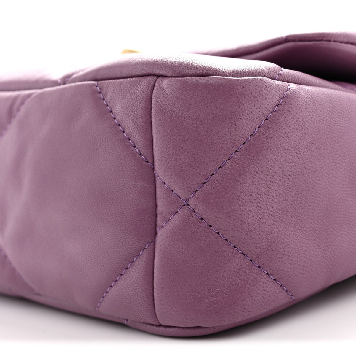 Medium Quilted Goatskin Flap Shoulder Bag - Purple