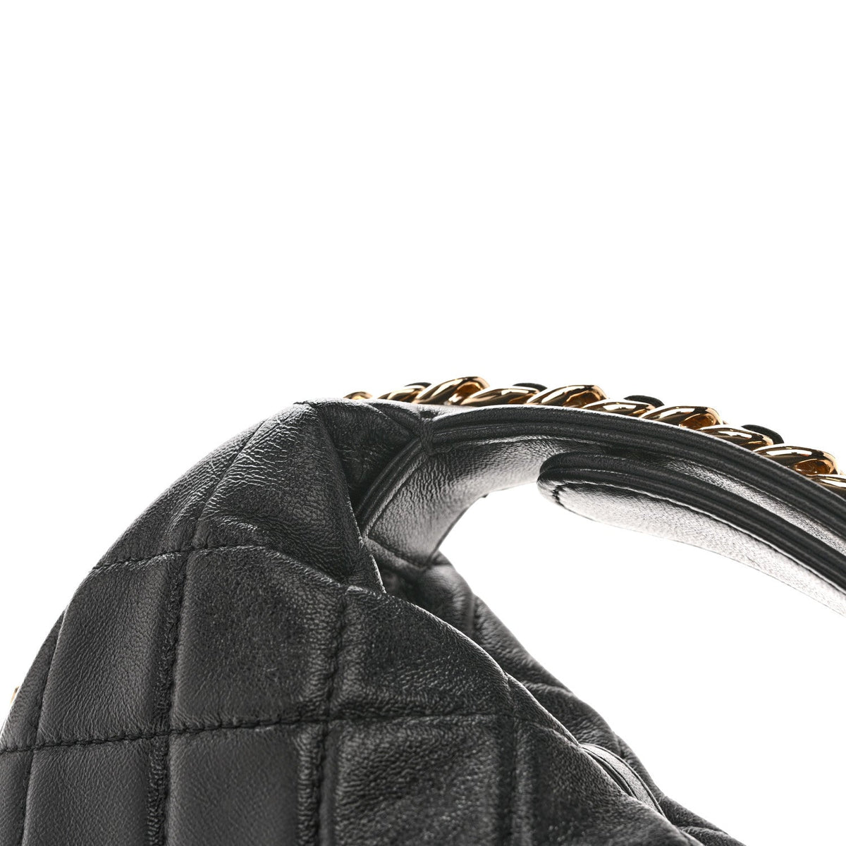 Quilted Lambskin Hobo Bag - Black