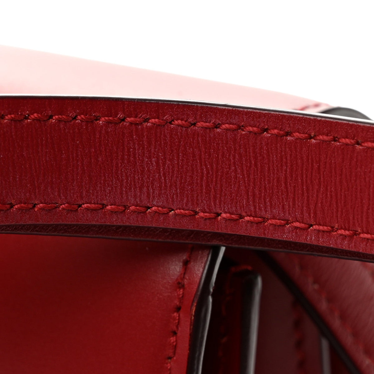 Small Calfskin Flap Shoulder Bag - Red
