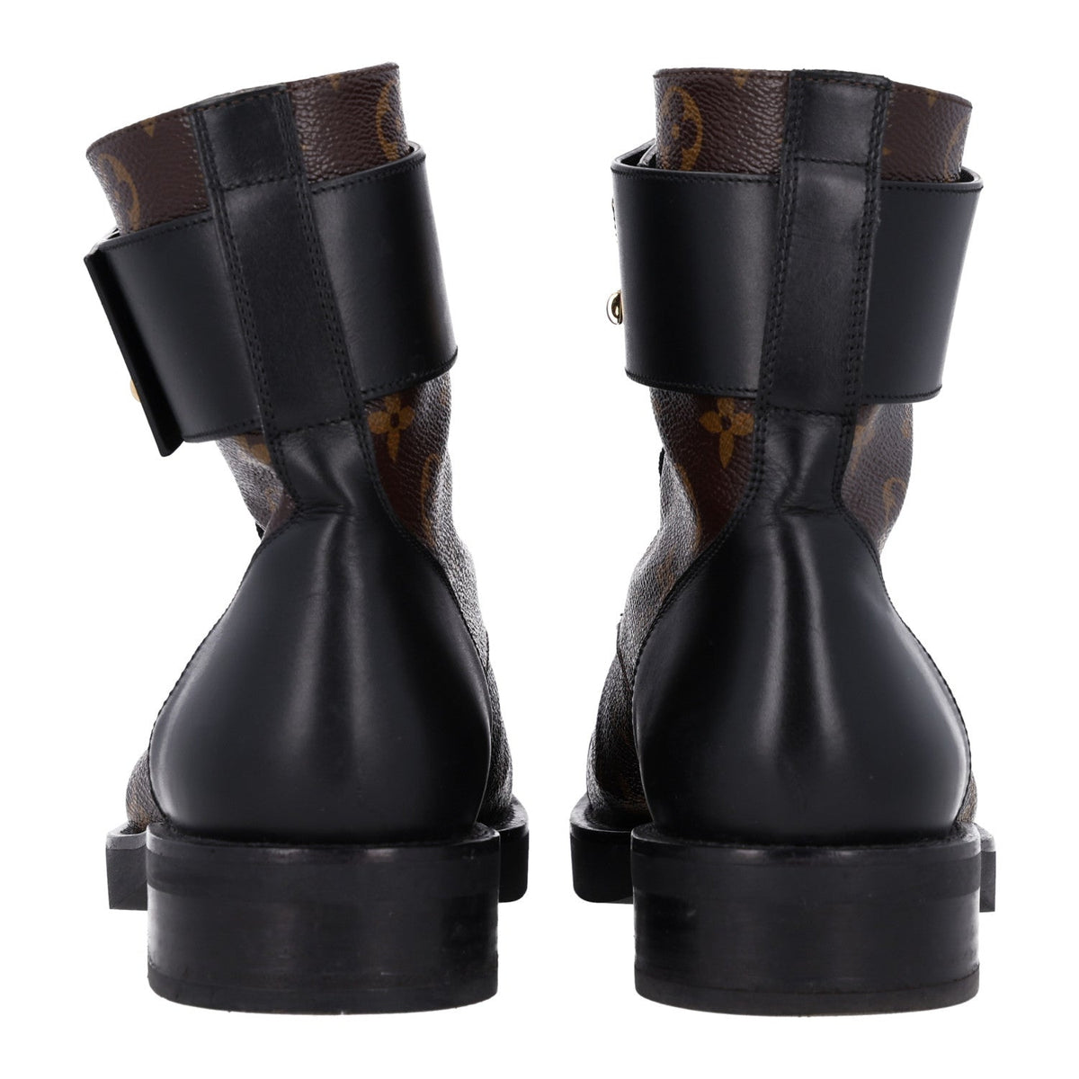 Louis Vuitton Calfskin Monogram Women's Wonderland Ranger Boots 38 Black