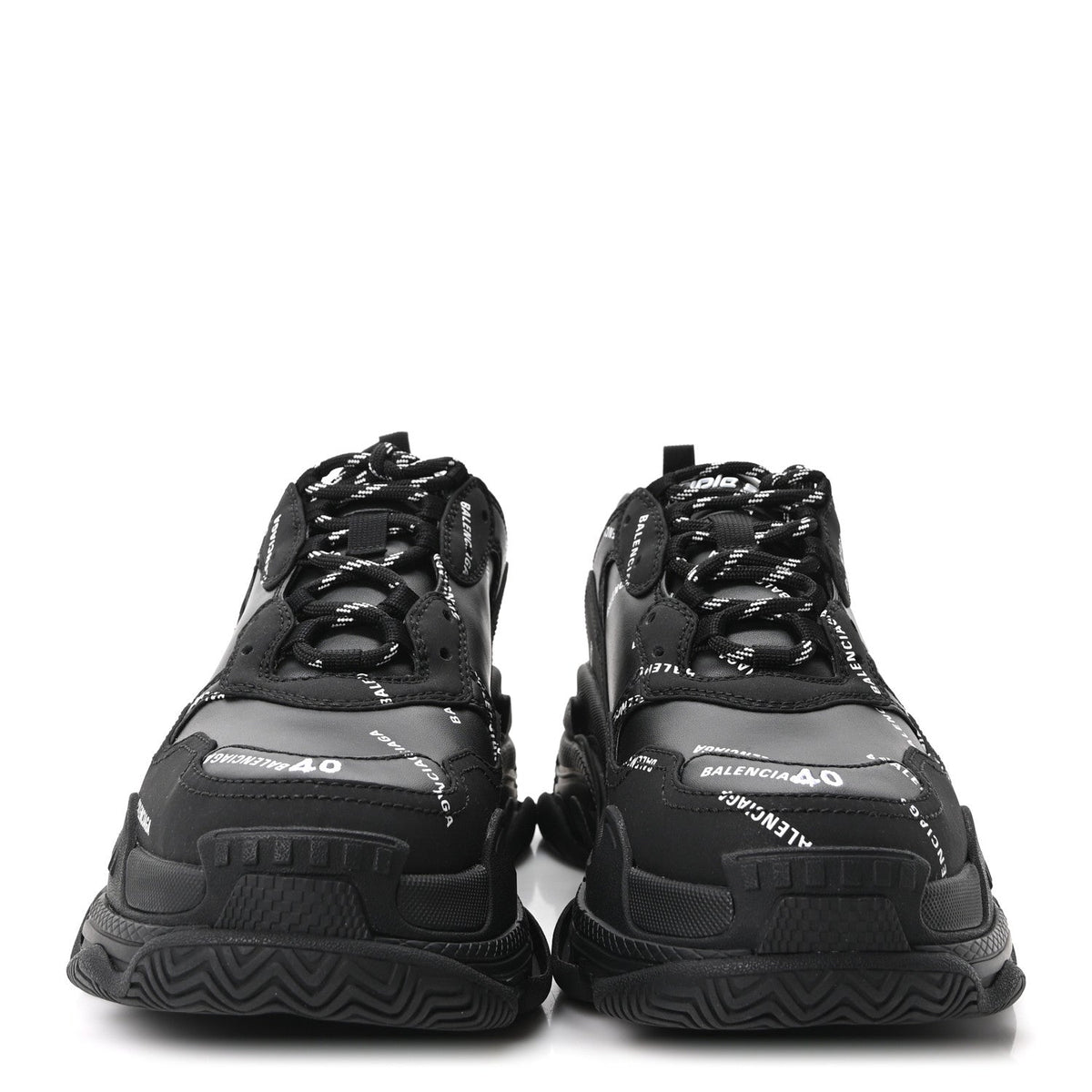 Balenciaga Technical Fabric Men's Triple S Sneakers 40 Black White