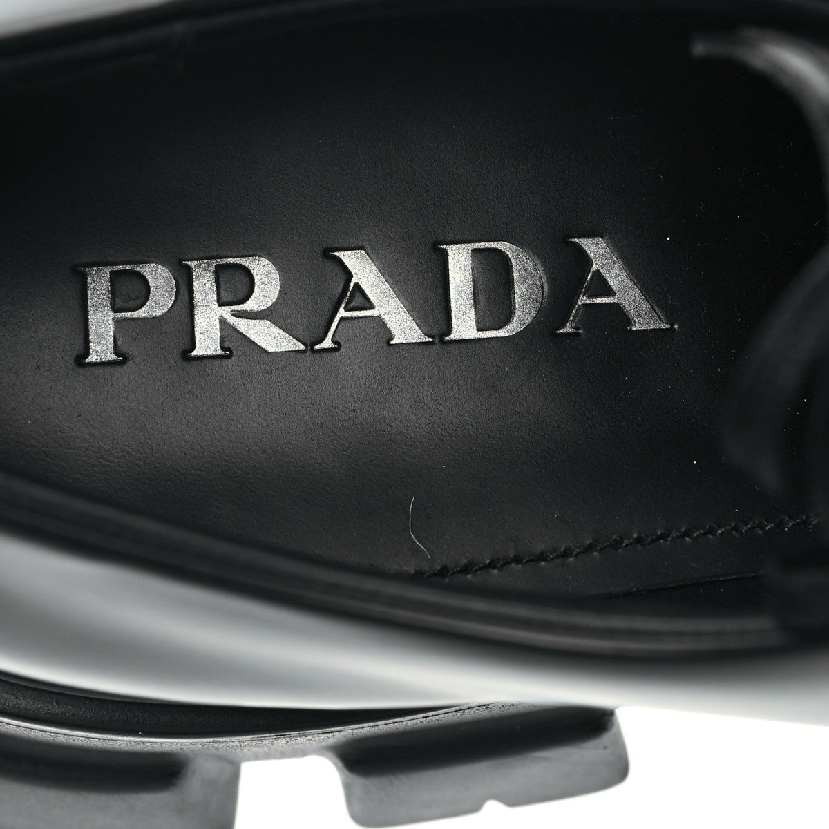 Prada Spazzolato Rois Monolith 55mm Men's Derby Loafers 8 Black
