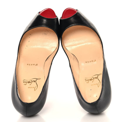 Christian Louboutin Leather Women's Kid Very Prive 120 Pumps 38.5 Black