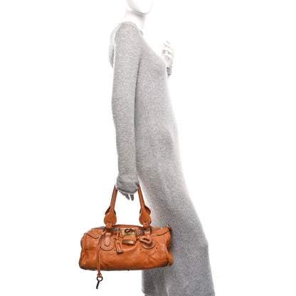 Medium Calfskin Satchel Bag - Tan