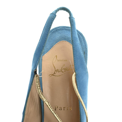 Christian Louboutin Veau Velours Spritney 100 Women's Peep Toe Pumps Blue