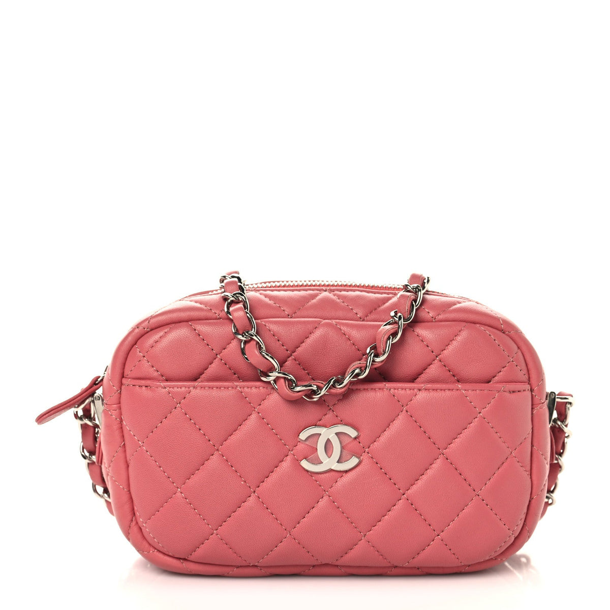 Small Quilted Lambskin Handbag - Pink