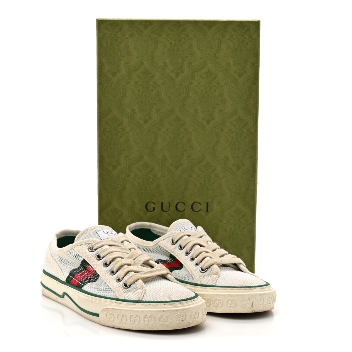 Gucci Mesh Women's Tennis 1977 Sneakers 35.5 Mystic White