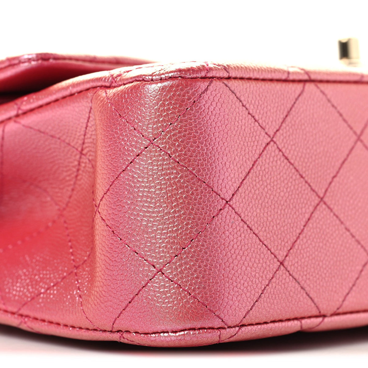 Medium Quilted Caviar Flap Shoulder Bag - Pink